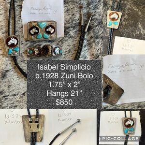 Isabel Simplicio Zuni Horse Bolo Tie